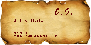 Orlik Itala névjegykártya